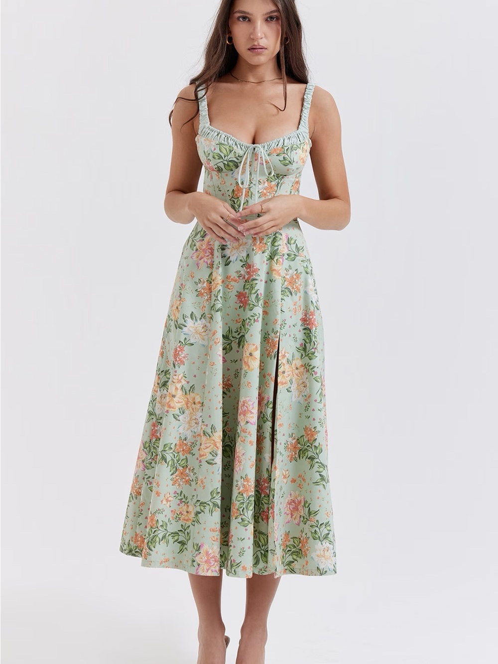 House of CB Sabrina
Bustier Sundress in Jade Size Large, retail $225
